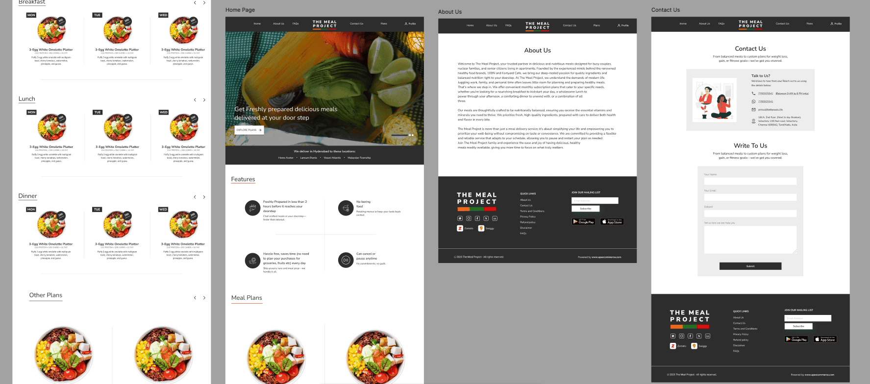 Meal product interface